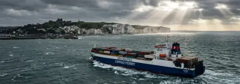 Færgerute fra Calais til Dover